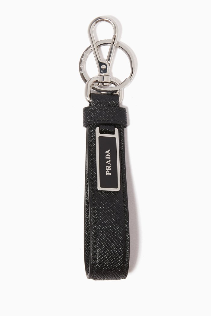 

Black Saffiano Leather Key Ring