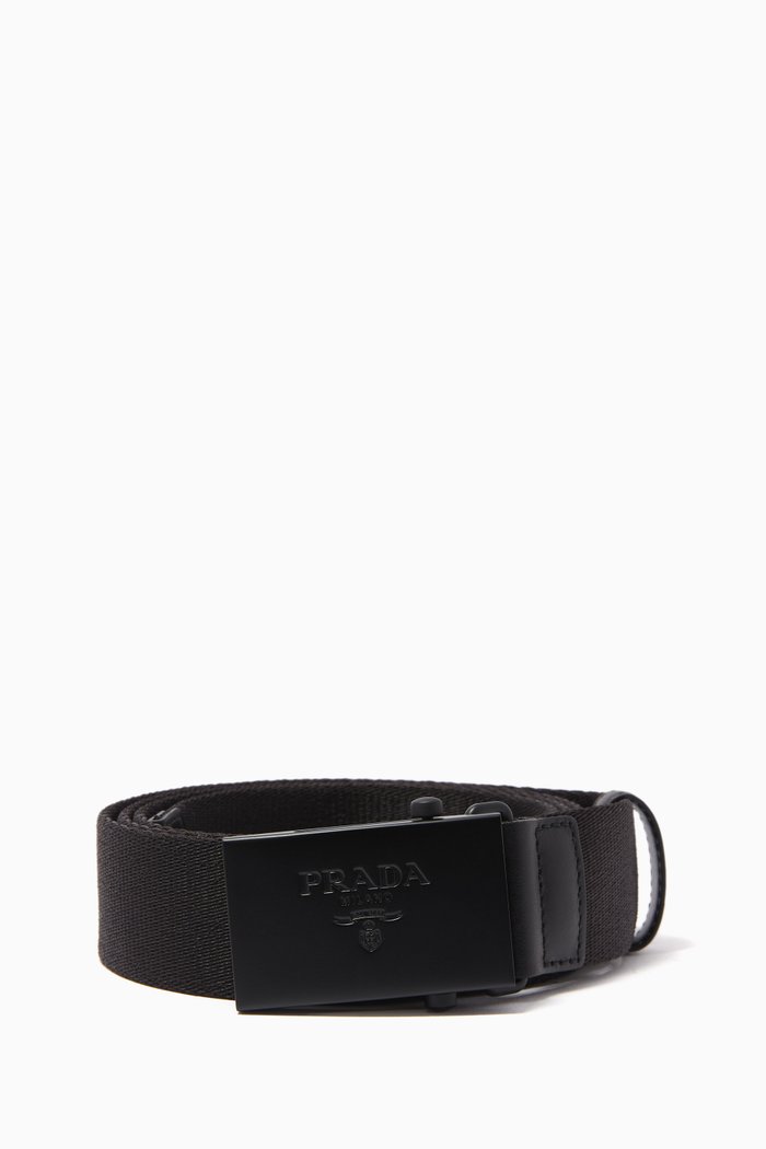 

Black Logo Plaque Woven Belt