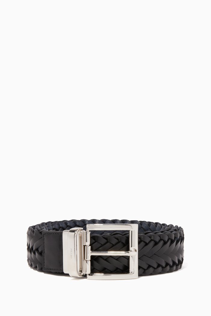 

Black Saffiano Leather Reversible Belt