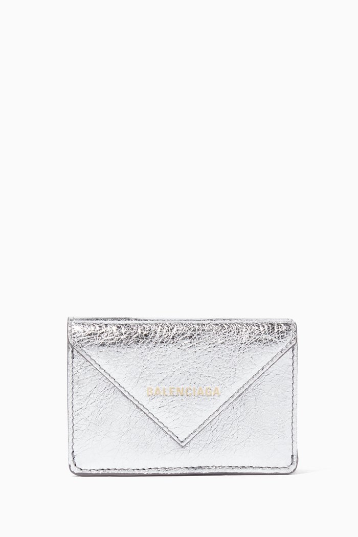 Silver Metallic Papier Mini Wallet