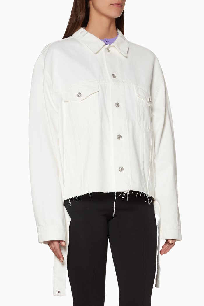 

Off-White Cut-Off Hem Jacket, Neutral