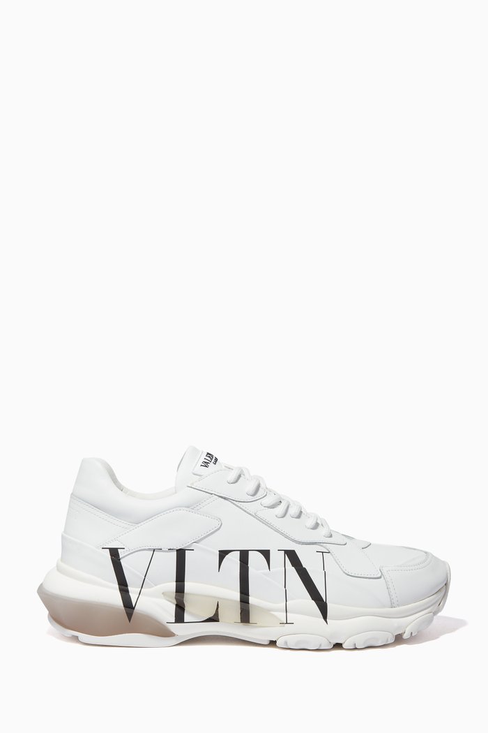 

Valentino Garavani Bounce VLTN Print Leather Sneaker, White