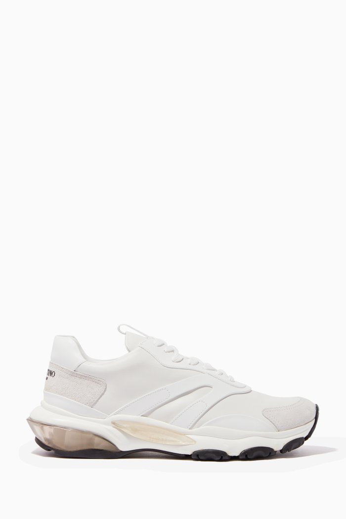 

Valentino Garavani Leather Bounce Sneakers, White