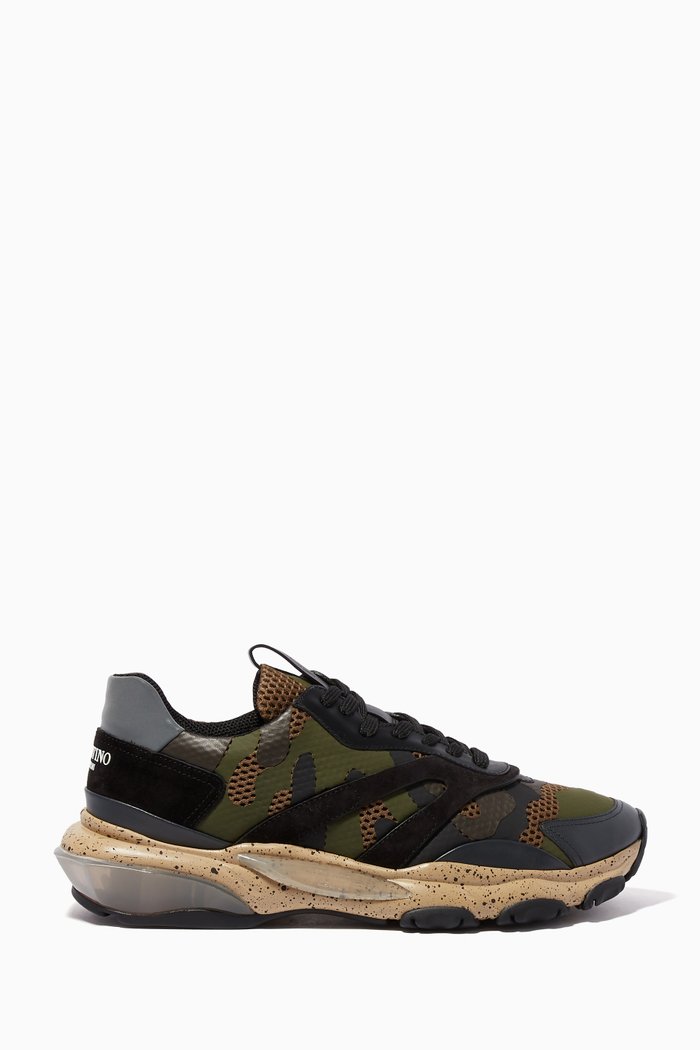 

Valentino Garavani Camouflage Bounce Sneakers, Green
