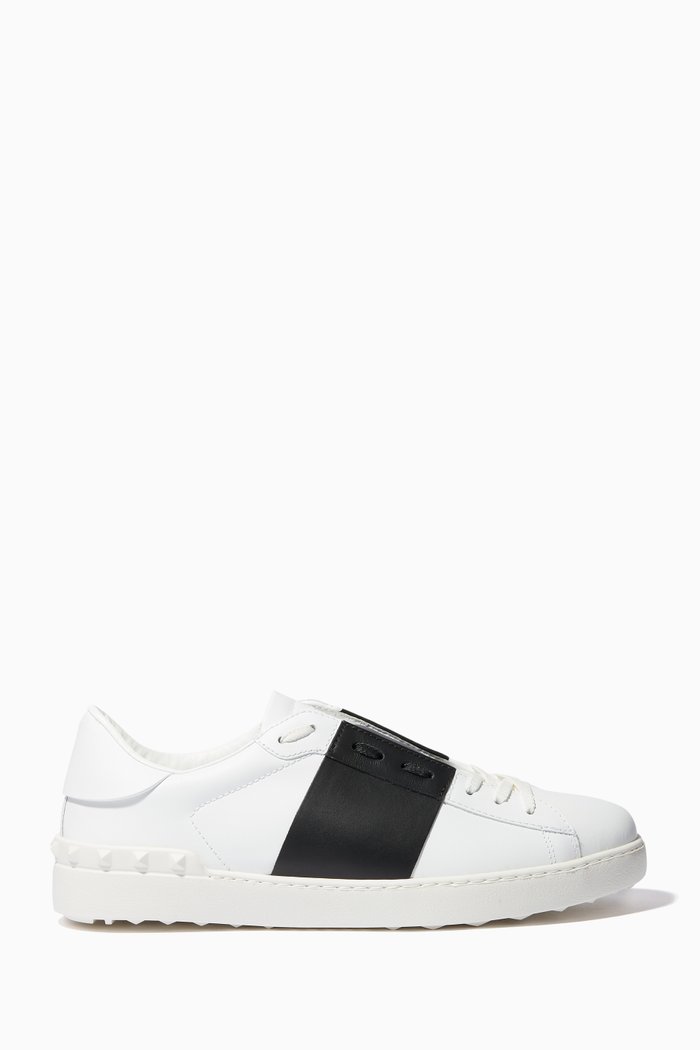 

Valentino Garavani Open Contrast Band Sneakers, Black