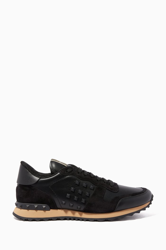 Valentino Garavani Solid Rockstud Runner, Black