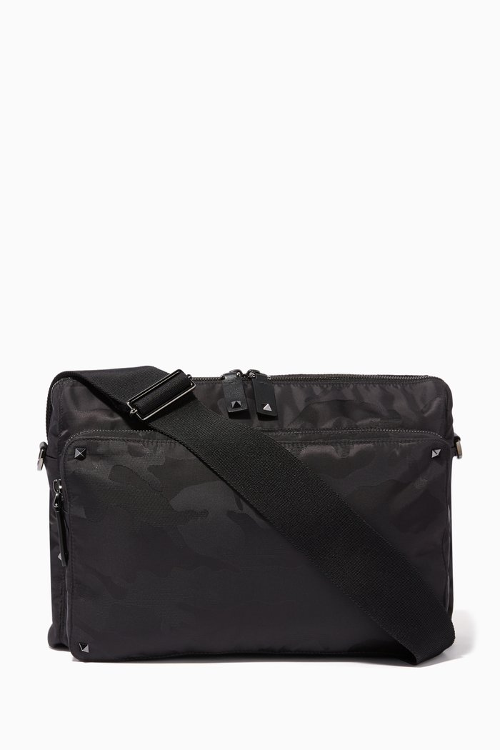 

Valentino Garavani Camouflage Messenger Bag, Black