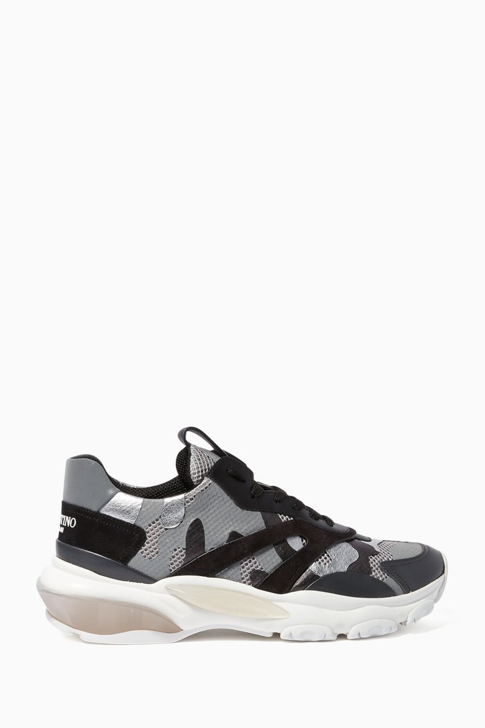 

Valentino Garavani Bounce Camouflage Sneakers, Grey