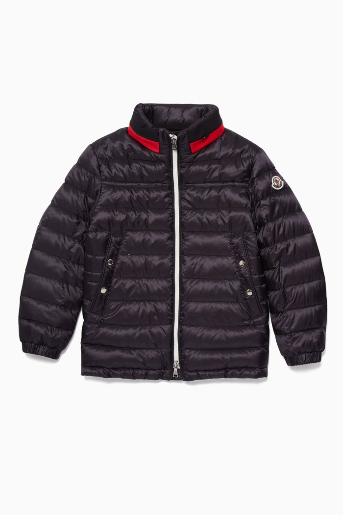 

Navy & Red Quilted Jacket, Blue