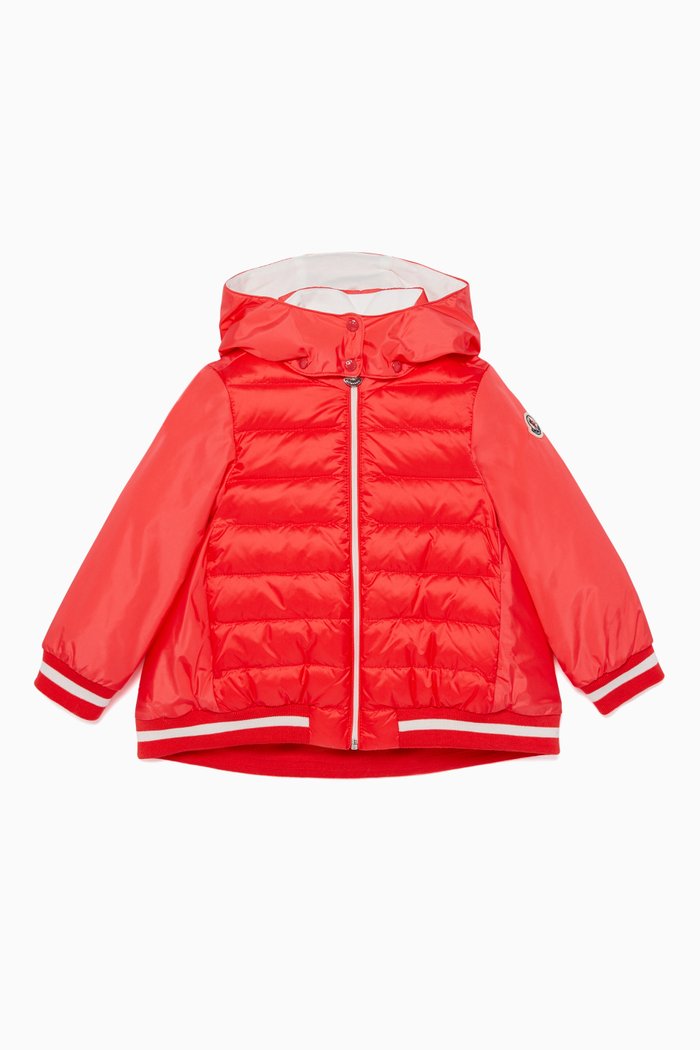 

Coral-Orange Quilted Jacket