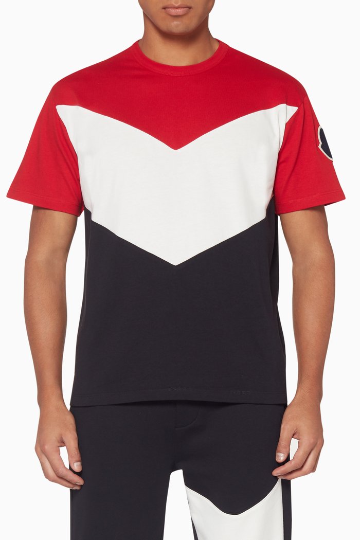 Chevron Print Crewneck T-Shirt, Multicolour