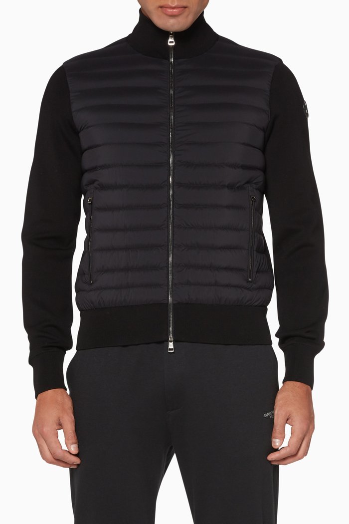 

Knit Funnel Neck Cardigan, Black
