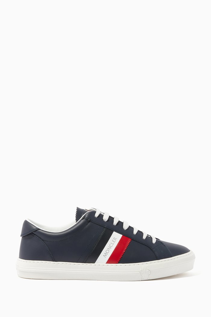 

College Stripe Leather Sneakers, Blue
