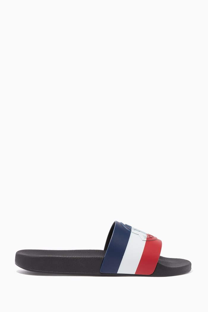 

Basile Striped Slide Sandals, Multicolour