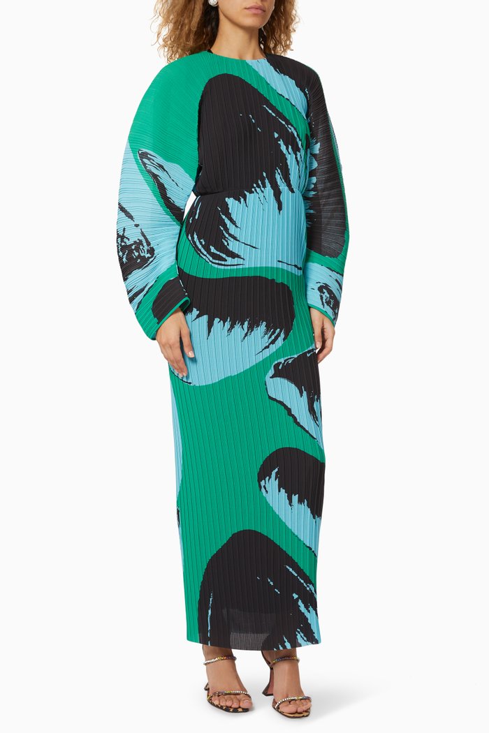 Mirabelle Pleated Midaxi Dress, Green