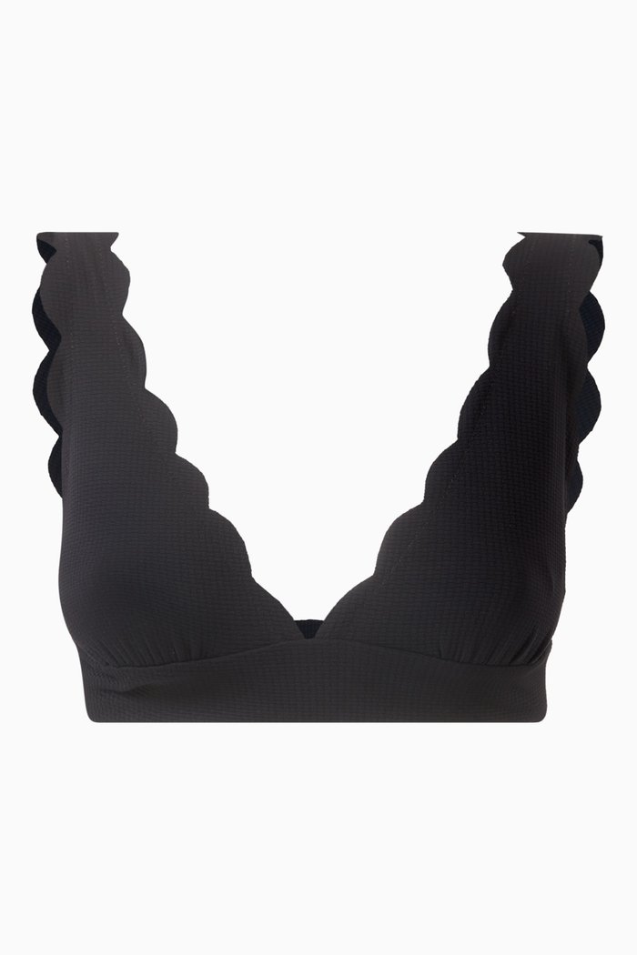 

Wide Santa Clara Bikini Top in Recycled Nylon, Black