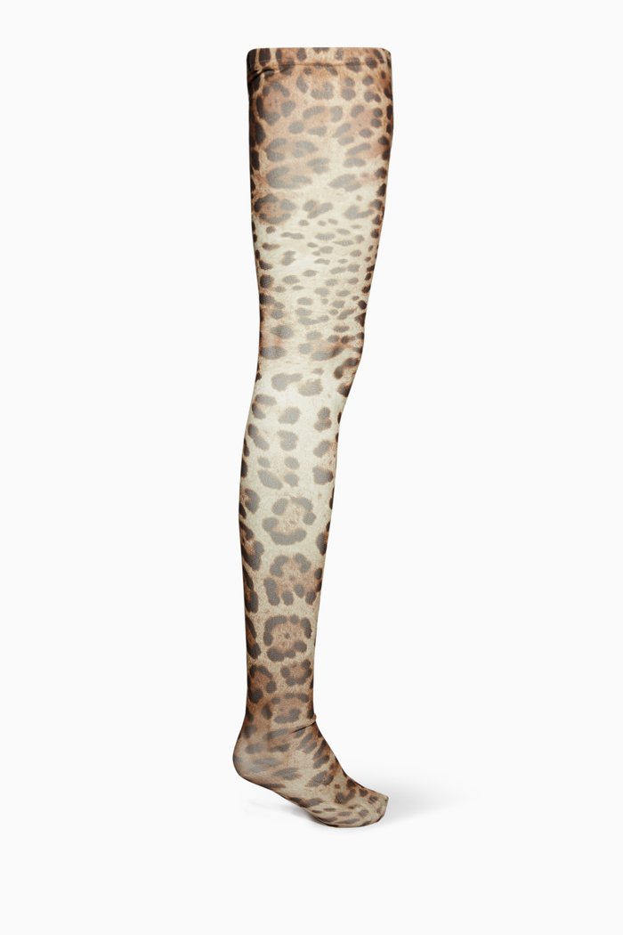 

Brown Leopard Print Tights