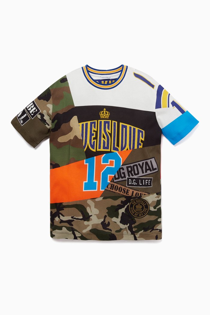 

Contrast Multi-Print T-Shirt, Multicolour