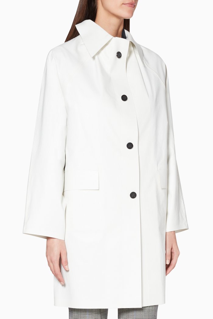 

White Oil Long-Sleeve Coat