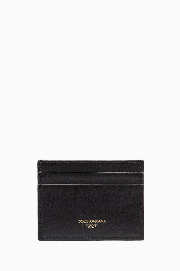 

Black Small Logo Leather Card Holder
