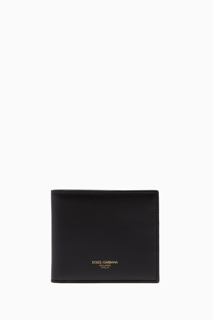 

Black Small Logo Leather Bill-Fold Wallet