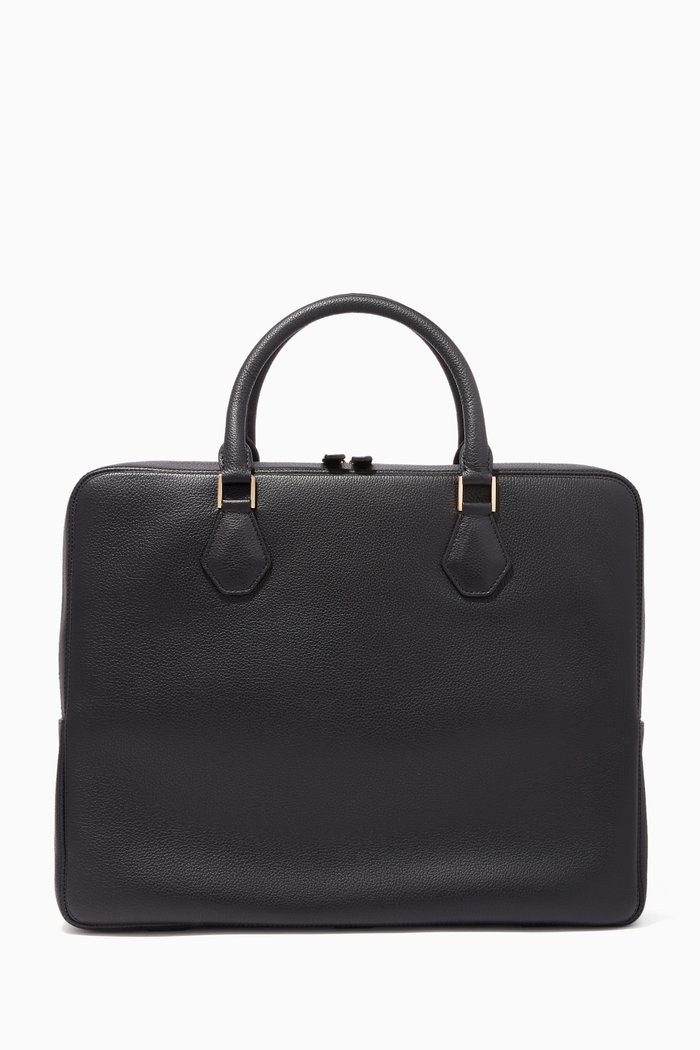 

Black Warfield Single Leather Briefcase