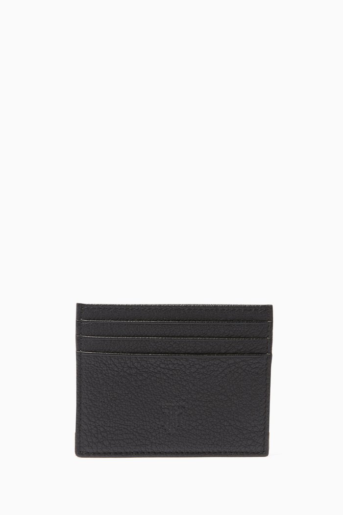 

Black Embossed Logo Leather Card Holder