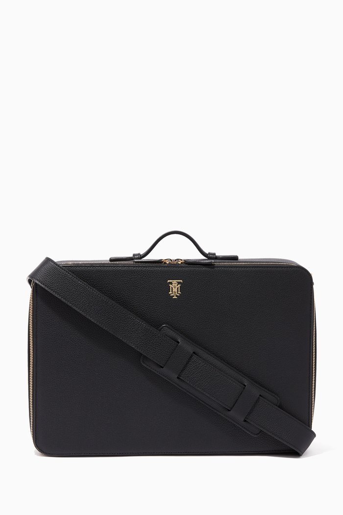 

Black Working Station Leather Briefcase