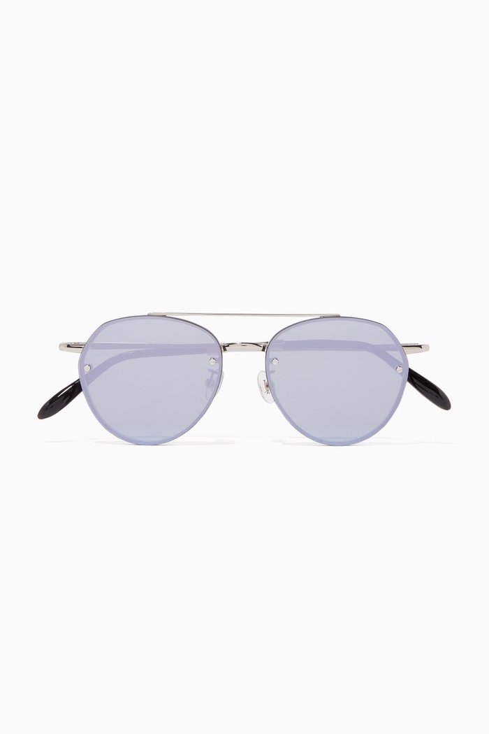 

Silver & Lilac Mirror Sorpasso Sunglasses, Blue