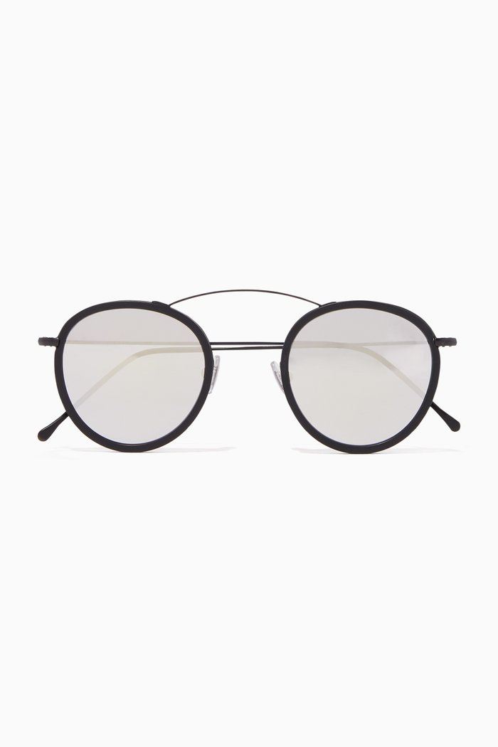

Black & Silver Mirrored Met-Ro2 Sunglasses
