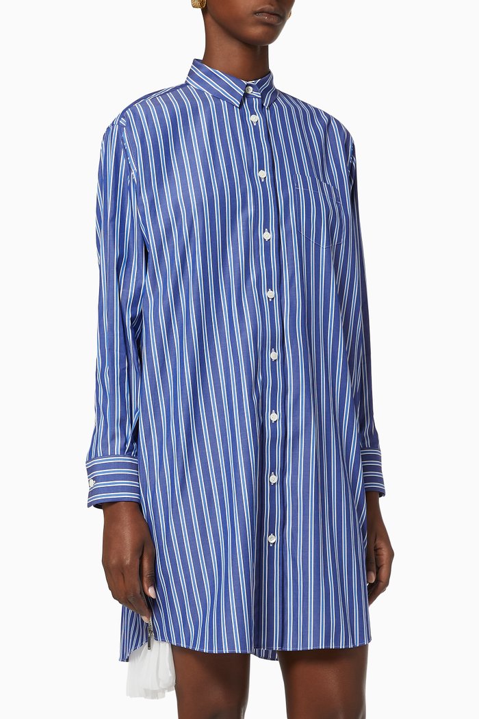 

Cotton Poplin Shirt Dress, Blue