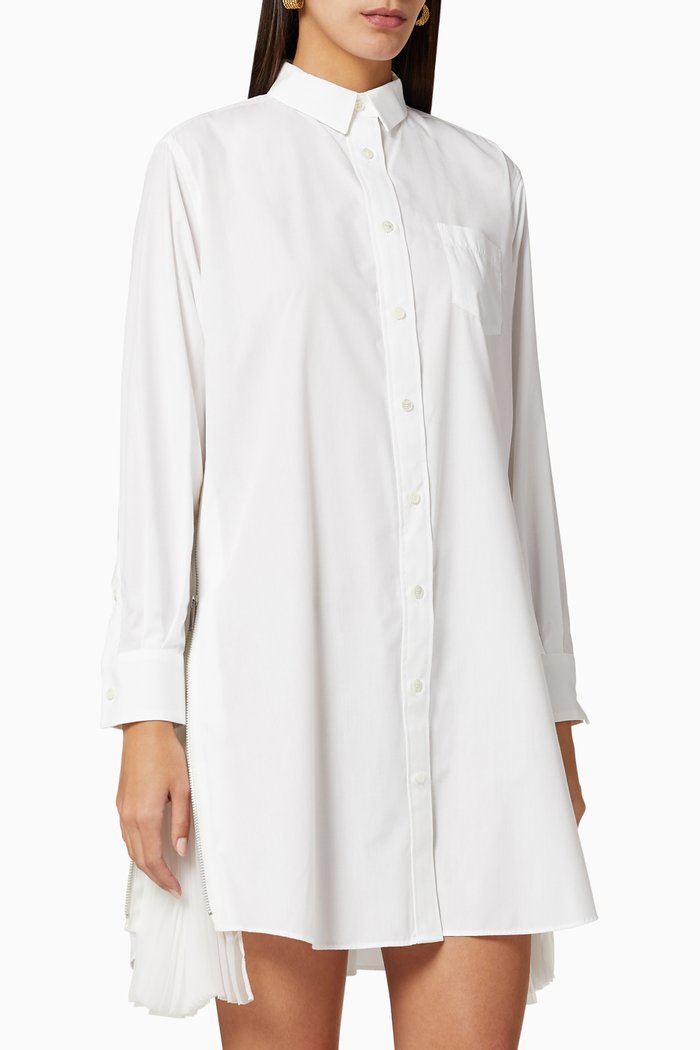 

Cotton Poplin Shirt Dress, White