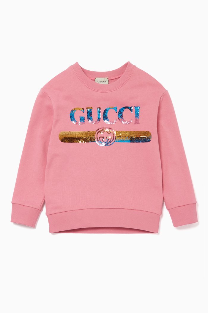 

Pink Sequined Logo Sweatshirt