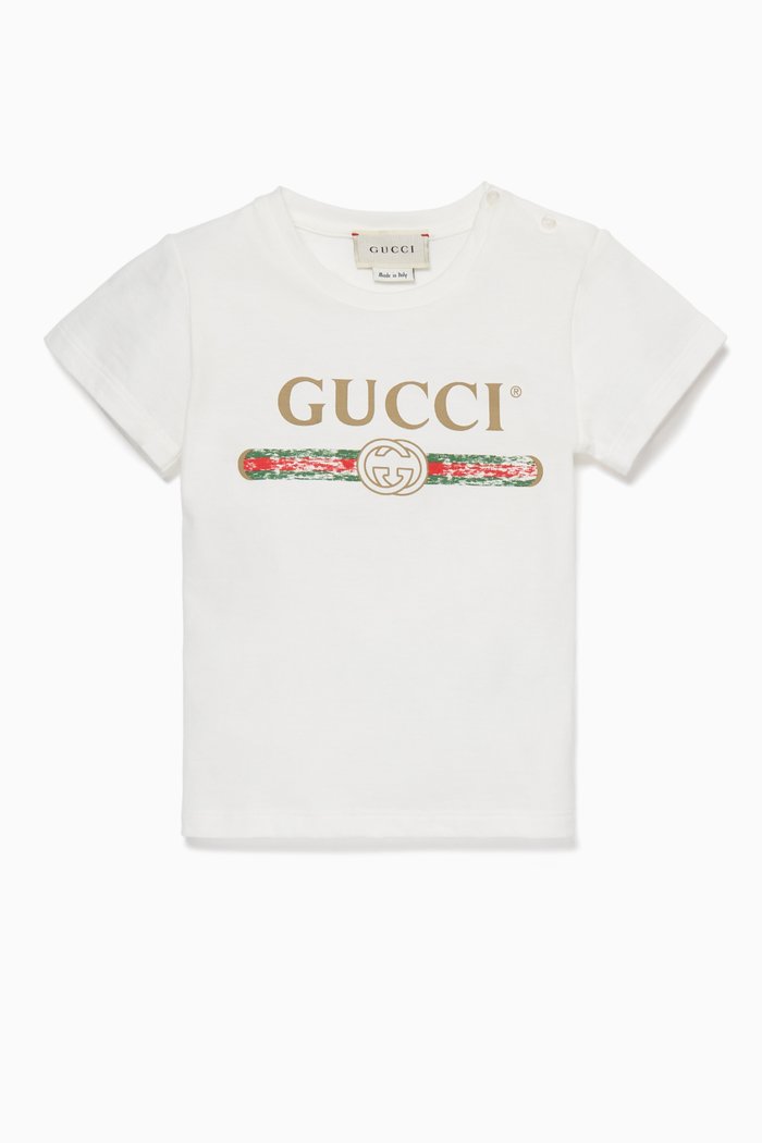 White Logo-Print Cotton T-Shirt