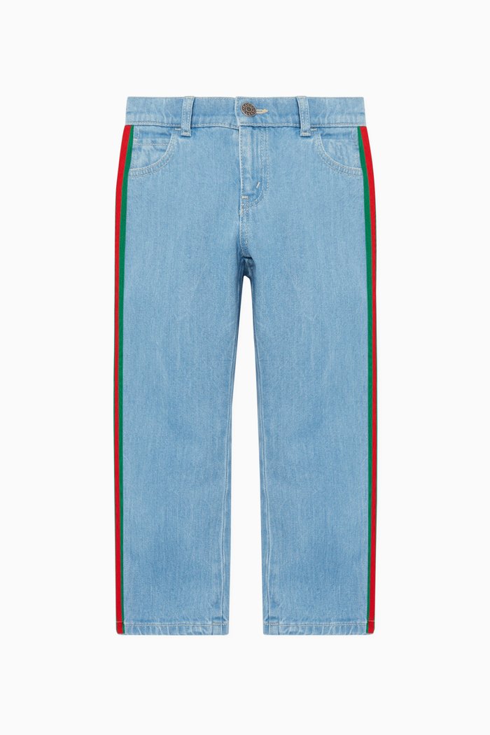 

Light-Blue Denim Striped Jeans