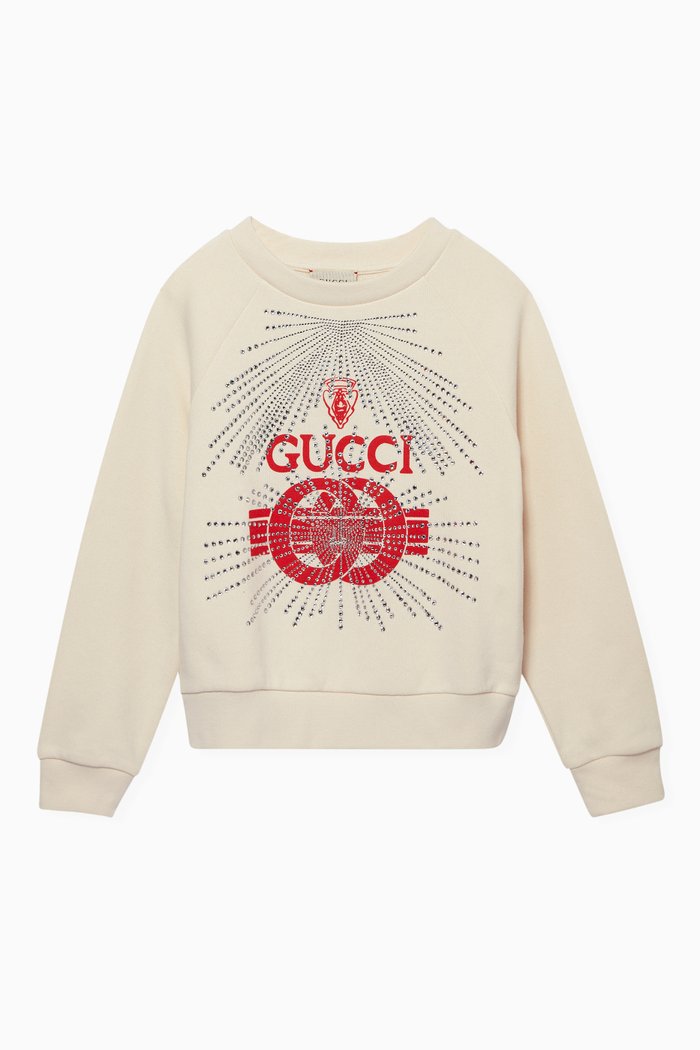 

Logo Crystal Embellished Sweatshirt, White