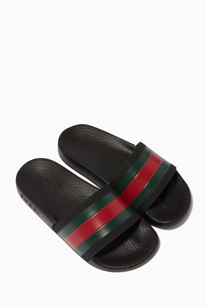 

Black Striped Band Rubber Slides