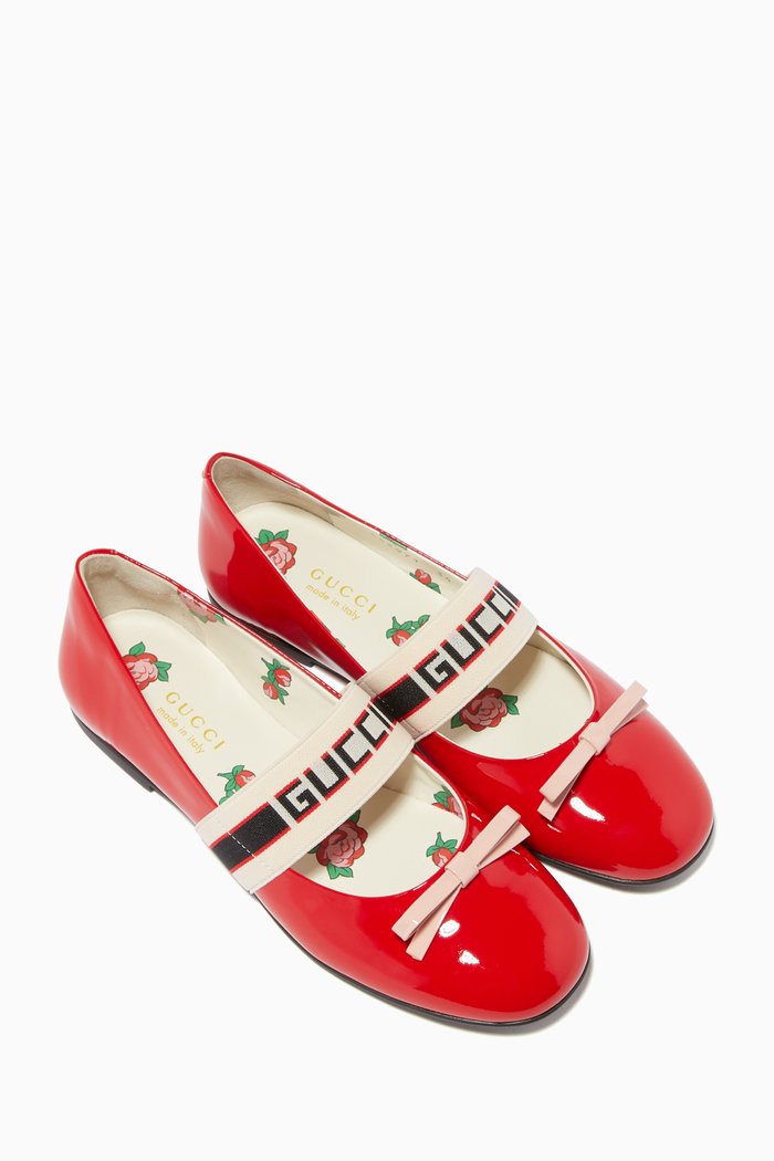 

Logo Print Ballerina Flats, Red