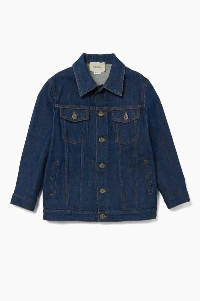 

Dark-Blue Logo Patch Denim Jacket