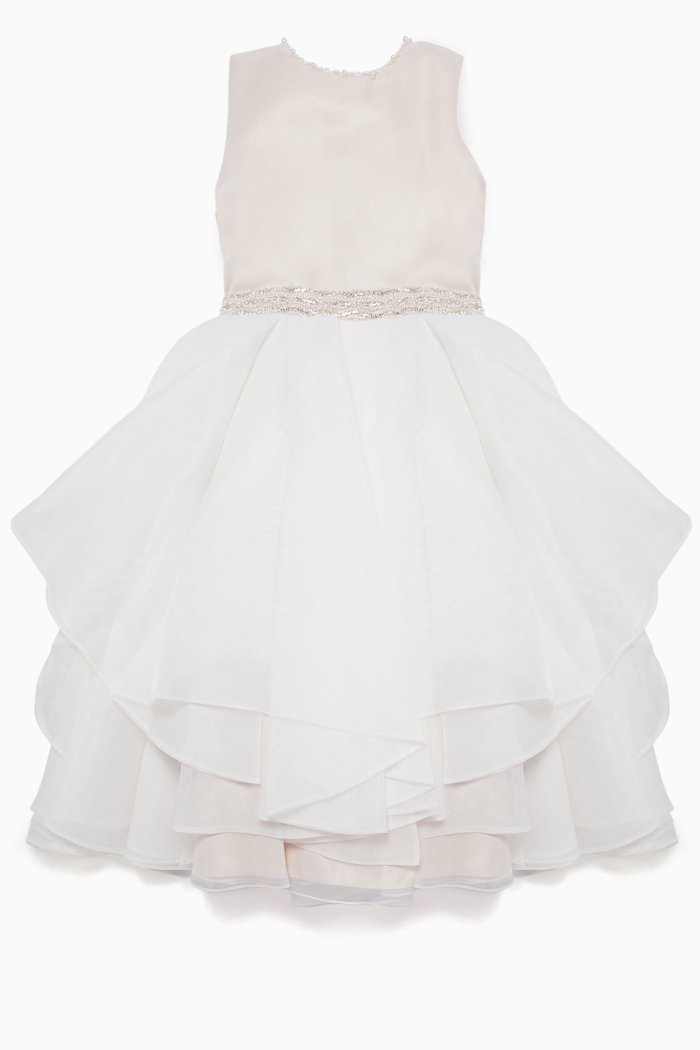 

Petal Pearl Embellished Tulle Dress, Neutral