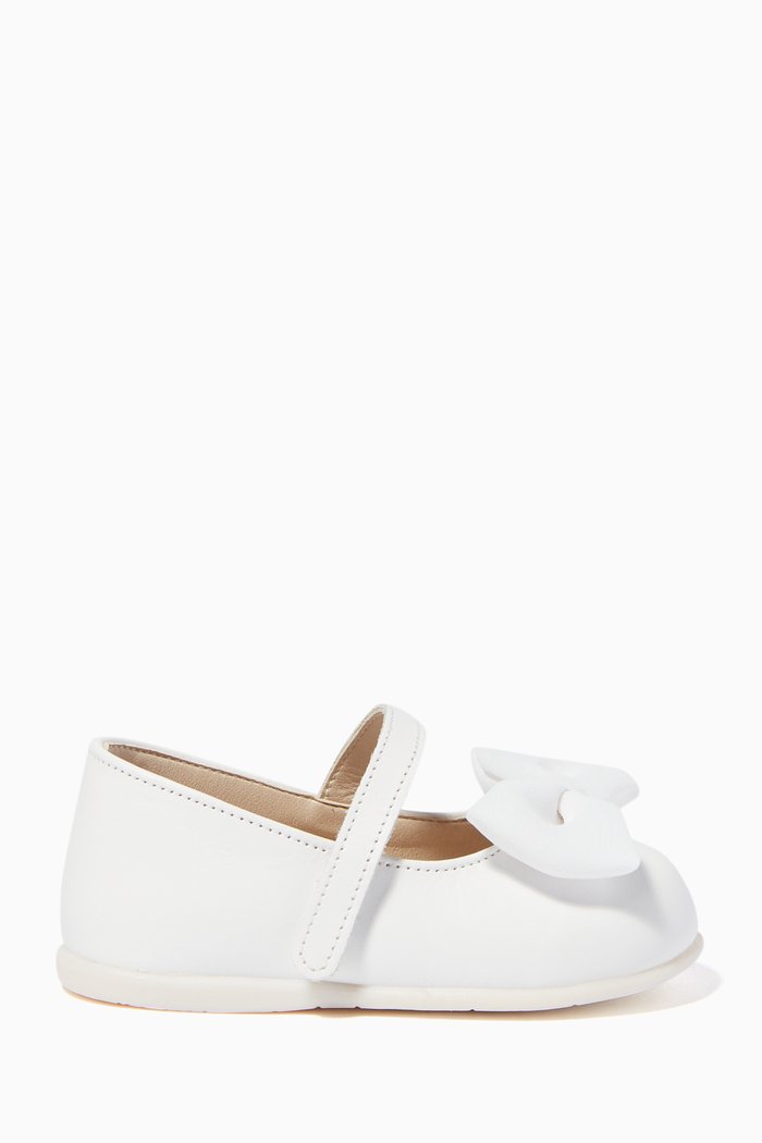 

Bow-Detail Ballerina Slip-Ons, White