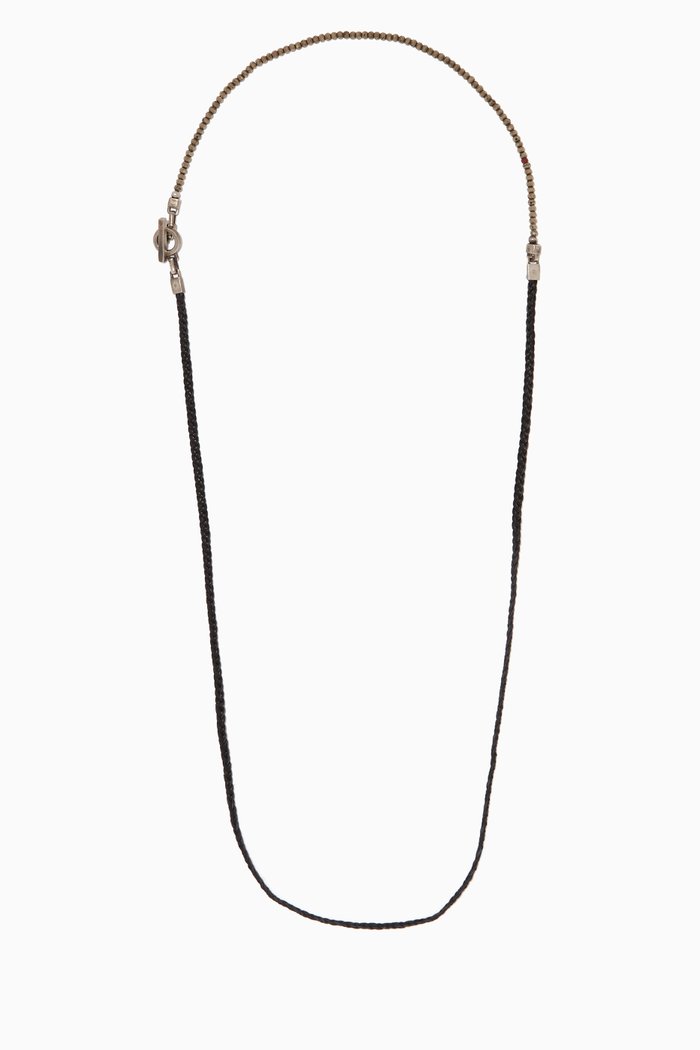 

Silver Pyrite and Ruby Stone Necklace