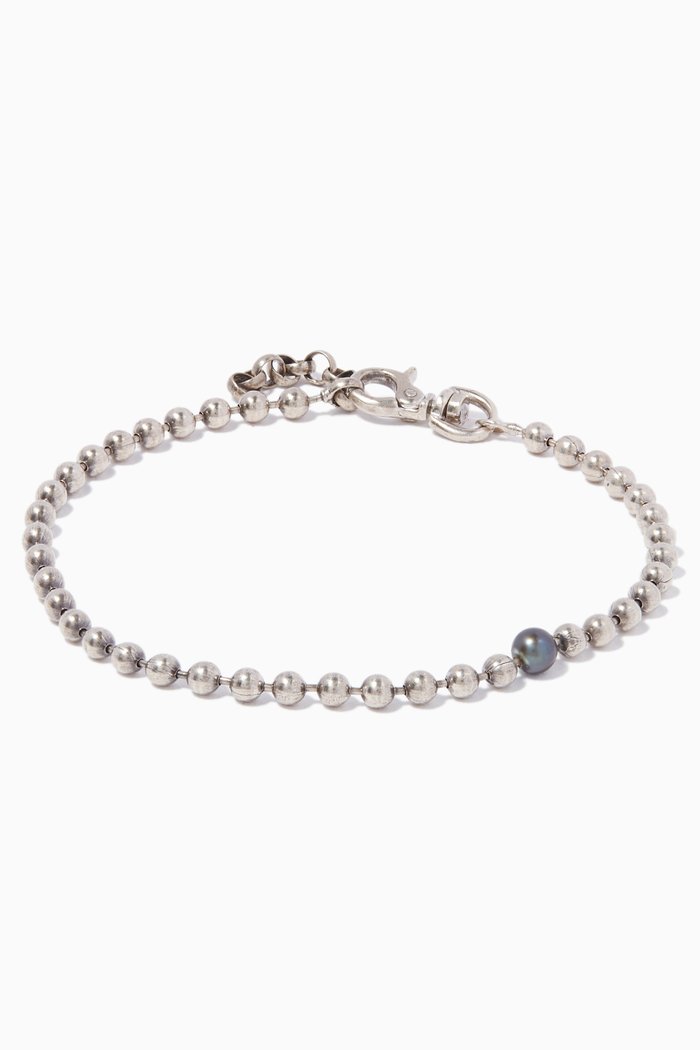 

Sterling Silver & Pearl Ball Chain Bracelet