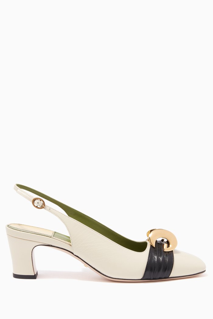 

Usagi Slingback Leather Pumps, Neutral