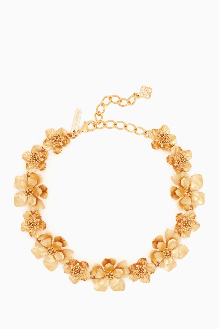 Classic Floral Necklace, Gold