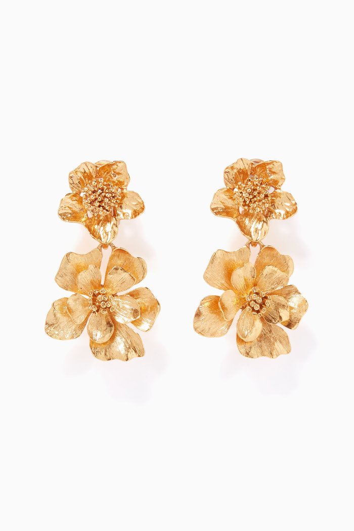 

Floral Drop Earrings, Gold