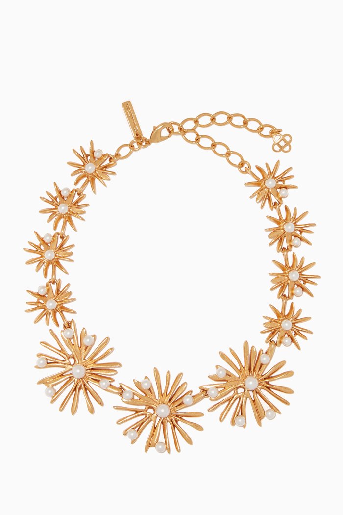 

Classic Pearl Starburst Necklace, Gold
