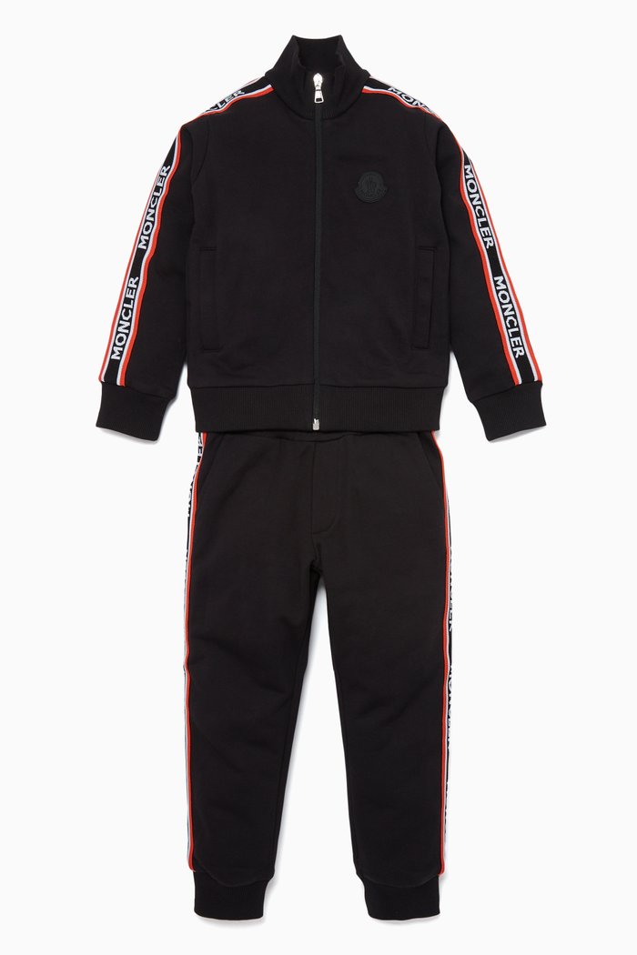 Logo Tape Tracksuit Set, Black