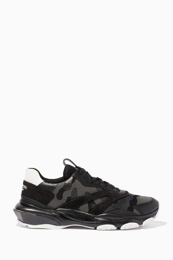 

Valentino Garavani Bounce Camouflage Sneakers, Black