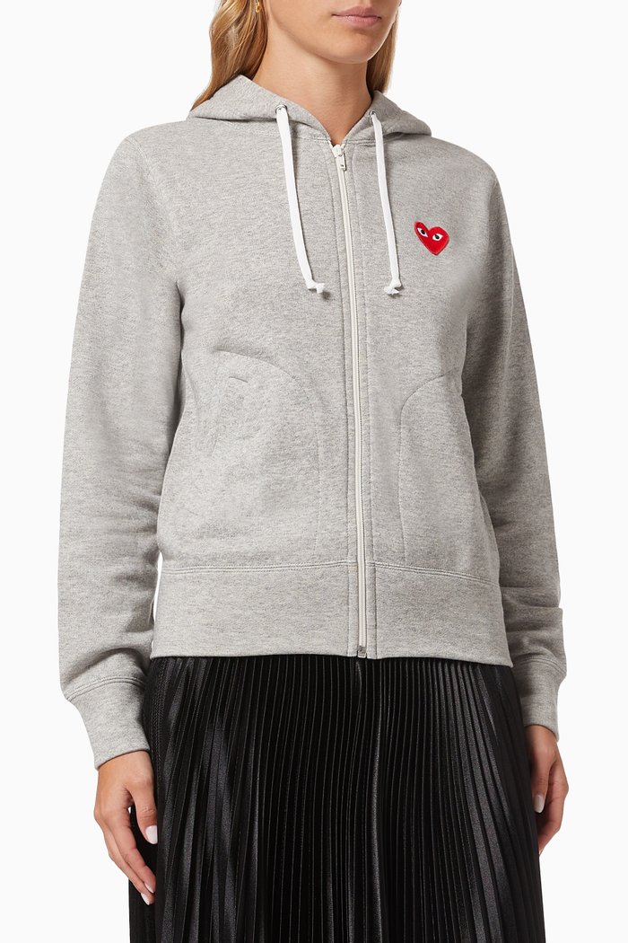 

Heart Sweatshirt in Cotton Terry, Grey